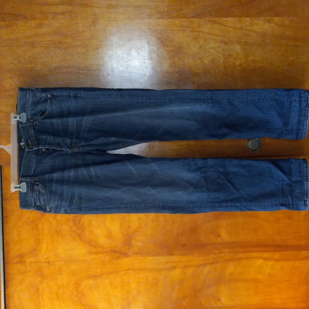 Men's 7 For All Mankind Button Fly, Dark Wash, Straight Leg Jeans *W36"/L43"*